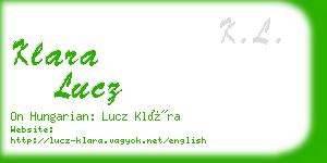 klara lucz business card